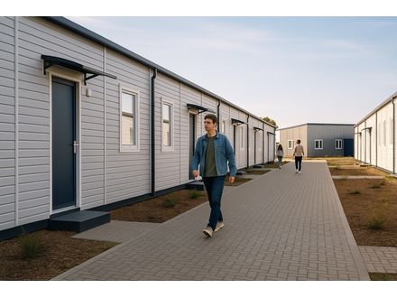 Semi-permamente huisvesting en tijdelijke verwarming
